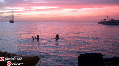 Enjoying sunset in Bon Accord Lagoon - Tobago