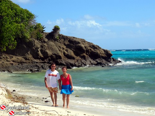 Romantic stroll on the beach